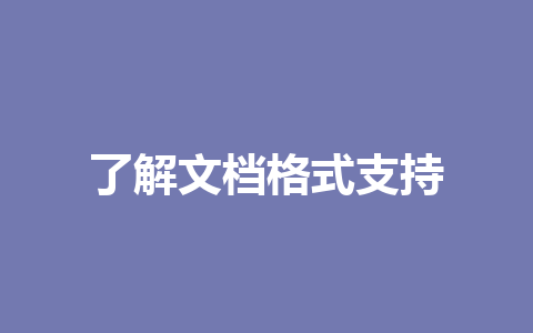 了解文档格式支持 一